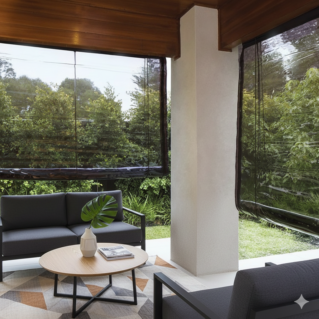 Patio / Cafe Blind Deluxe 0.75mm Clear PVC