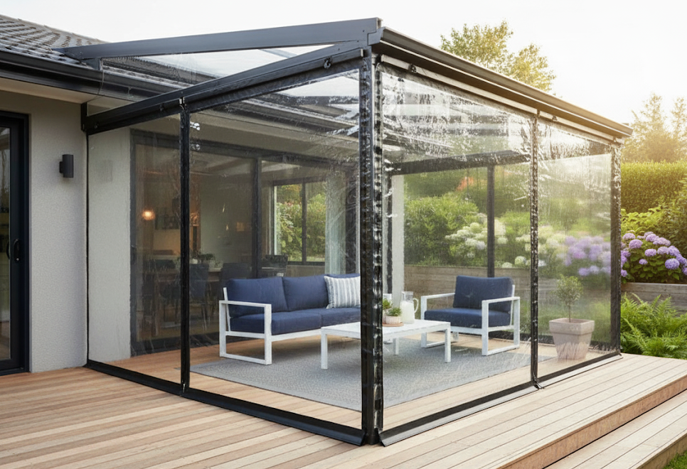 Patio / Cafe Blind Deluxe 0.75mm Clear PVC